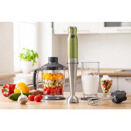 Sencor - Mixeur plongeant 4in1 1200W/230V acier inoxydable/vert