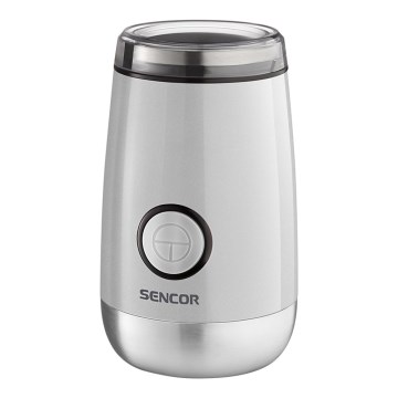 Sencor - Moulin à café à grain électrique 60 g 150W/230V blanc/chrome mat