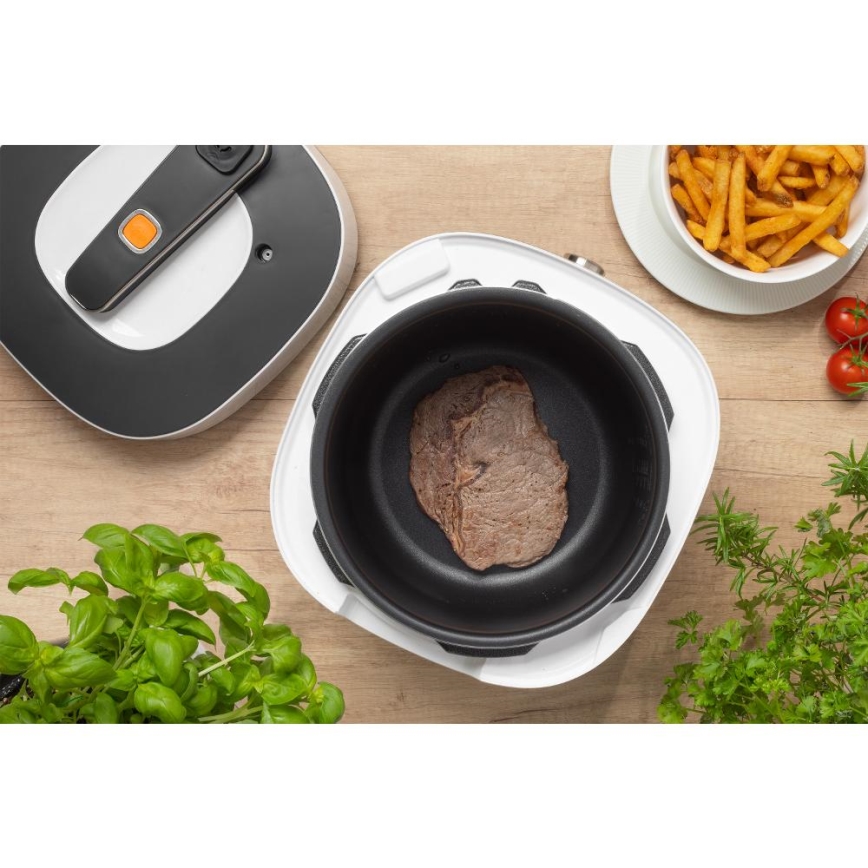 Sencor - Pentola a pressione elettrica multifunzione 5,5 l 1000W/230V bianco/nero