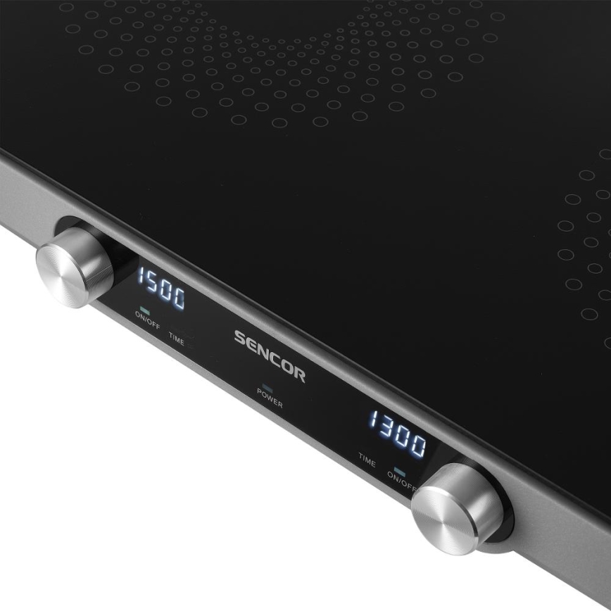 Sencor - Plaque vitrocéramique 2 feux avec écran LCD 3500W/230V