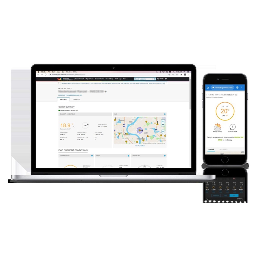 Sencor - Professionelle Wetterstation mit LCD-Farbdisplay 1xCR2032 Wi-Fi