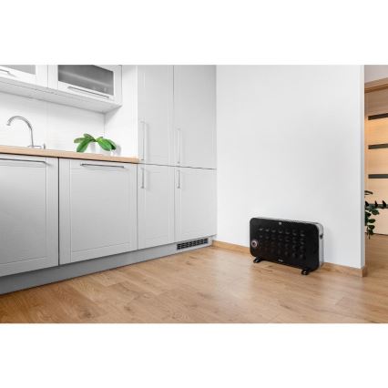 Sencor - Radiateur convecteur électrique 750/1250/2000W/230V thermostat IP24 noir