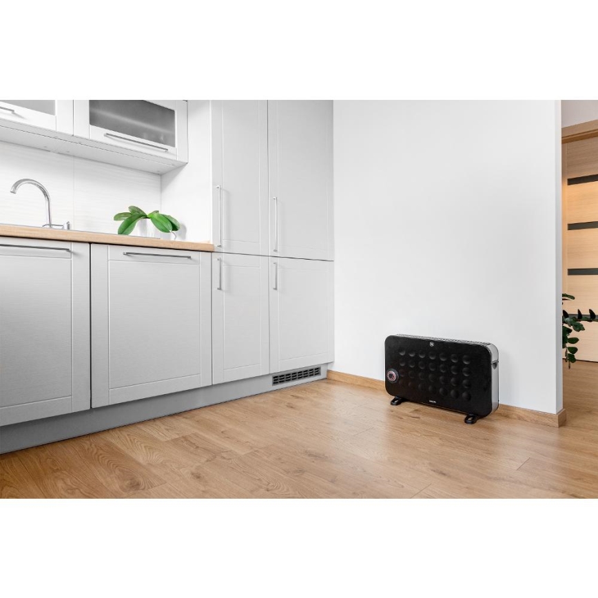 Sencor - Radiateur convecteur électrique 750/1250/2000W/230V thermostat IP24 noir