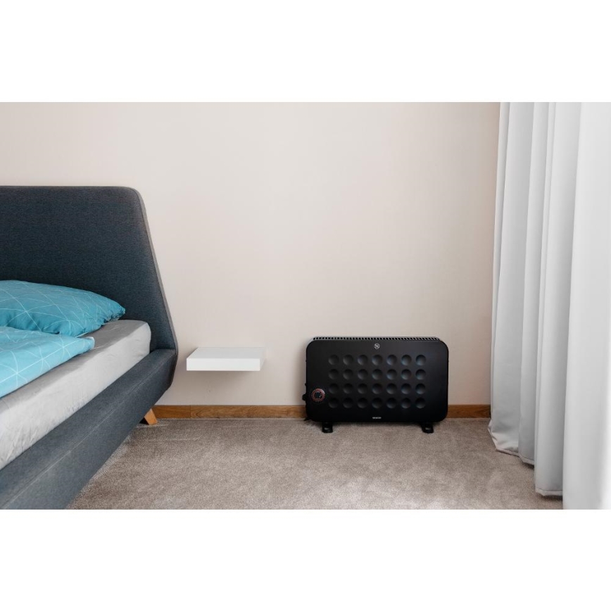 Sencor - Radiateur convecteur électrique 750/1250/2000W/230V thermostat IP24 noir