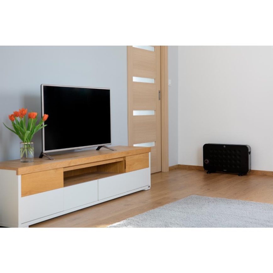 Sencor - Radiateur convecteur électrique 750/1250/2000W/230V thermostat IP24 noir
