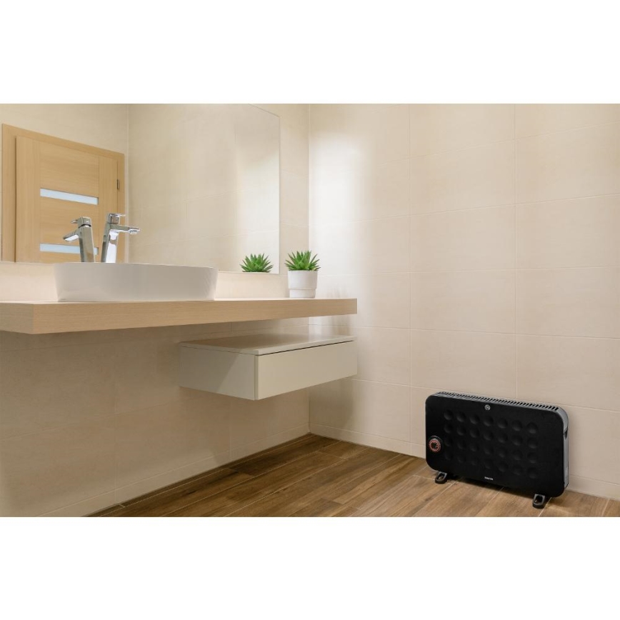Sencor - Radiateur convecteur électrique 750/1250/2000W/230V thermostat IP24 noir
