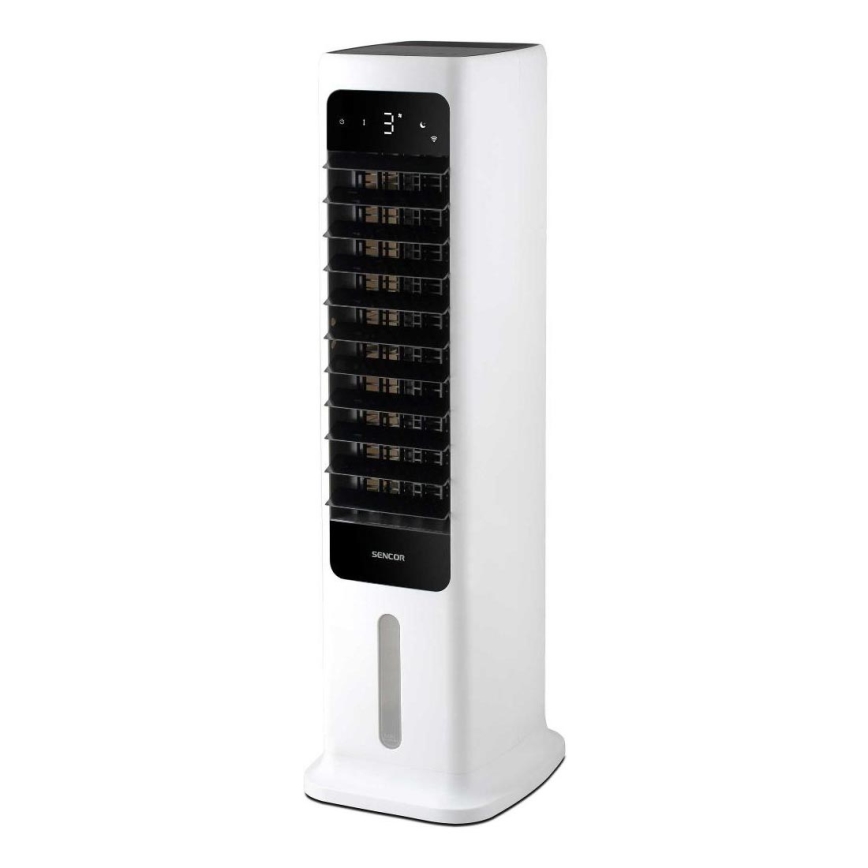 Sencor - Rafraîchisseur d'air portable connecté 60W/230V Wi-Fi blanc + télécommande