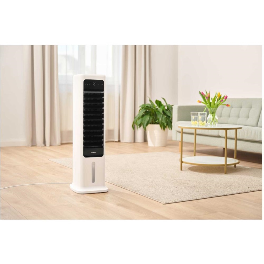 Sencor - Rafraîchisseur d'air portable connecté 60W/230V Wi-Fi blanc + télécommande