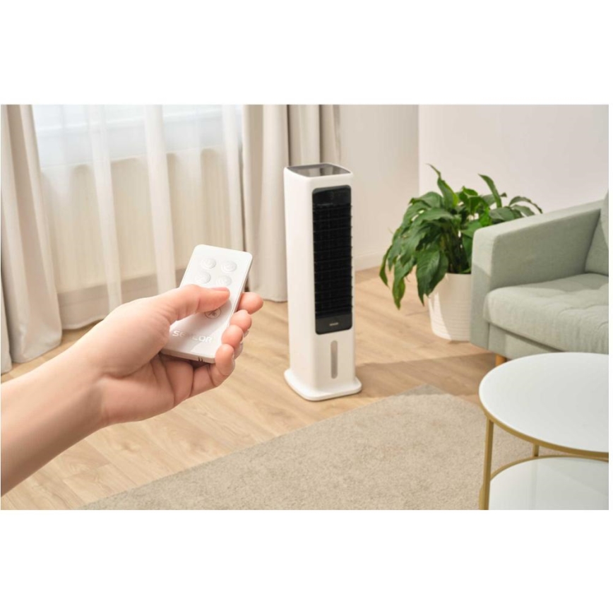 Sencor - Rafraîchisseur d'air portable connecté 60W/230V Wi-Fi blanc + télécommande