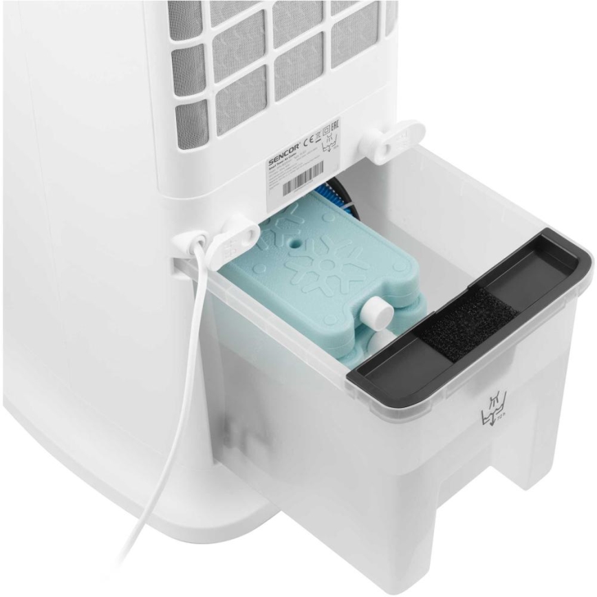 Sencor - Rafraîchisseur d'air portable connecté 60W/230V Wi-Fi blanc + télécommande
