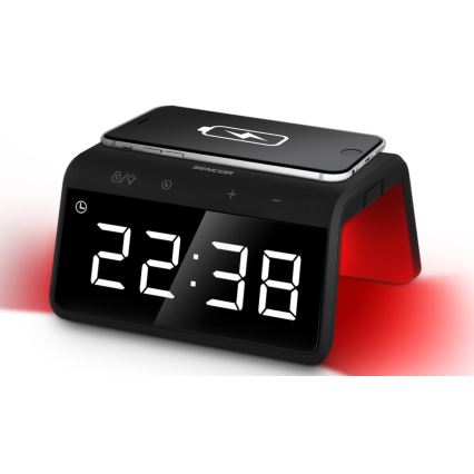 Sencor - Réveil LED RVB avec charge sans fil 10W