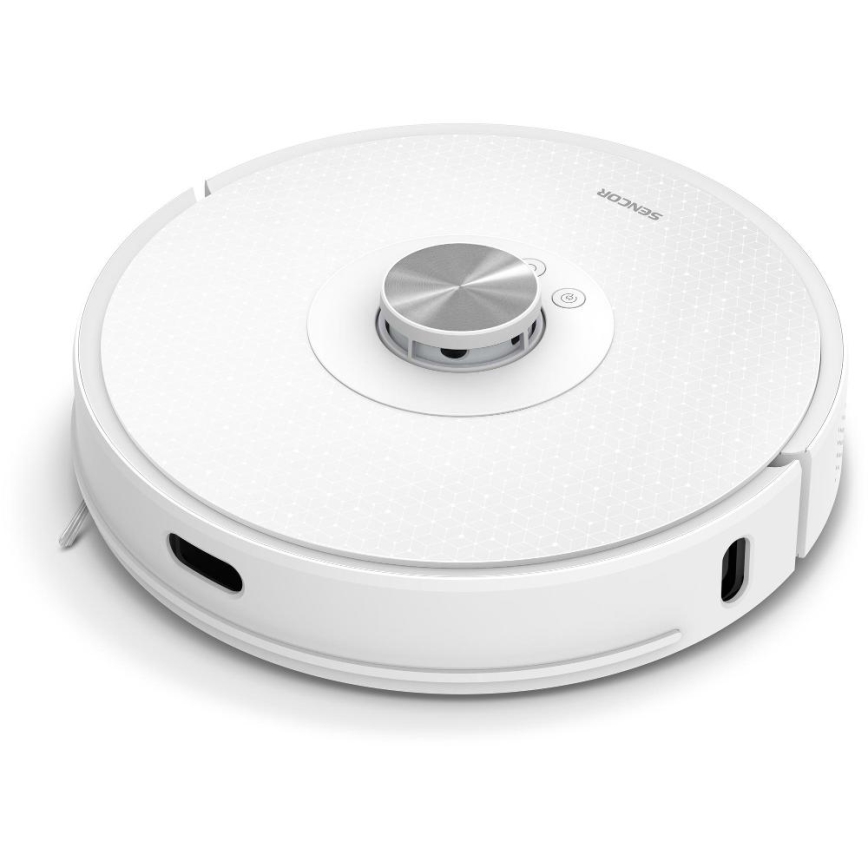 Sencor - Aspirateur robot 2 en 1 (aspiration + lavage) 50W/5000 mAh Wi-Fi blanc + télécommande