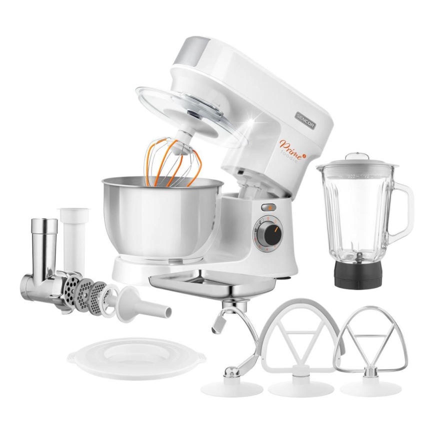 Sencor - Robot da cucina con acciaio inossidabile ciotola 1000W/230V bianco