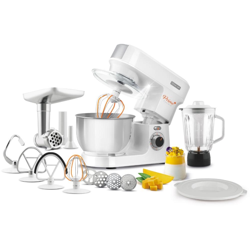 Sencor - Robot da cucina con acciaio inossidabile ciotola 1000W/230V bianco