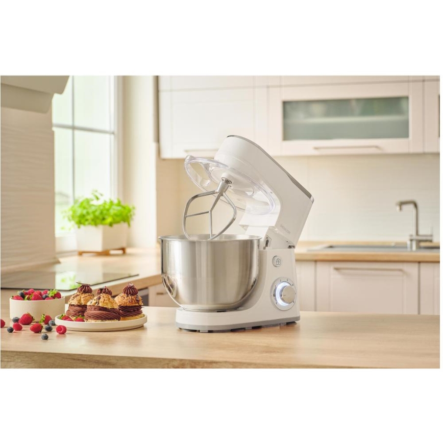 Sencor - Robot da cucina con acciaio inossidabile ciotola 1300W/230V bianco