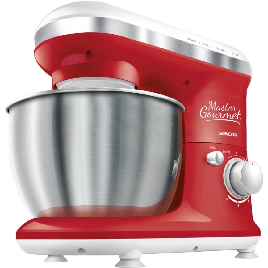Sencor - Robot da cucina con ciotola in acciaio inox 600W/230V rosso