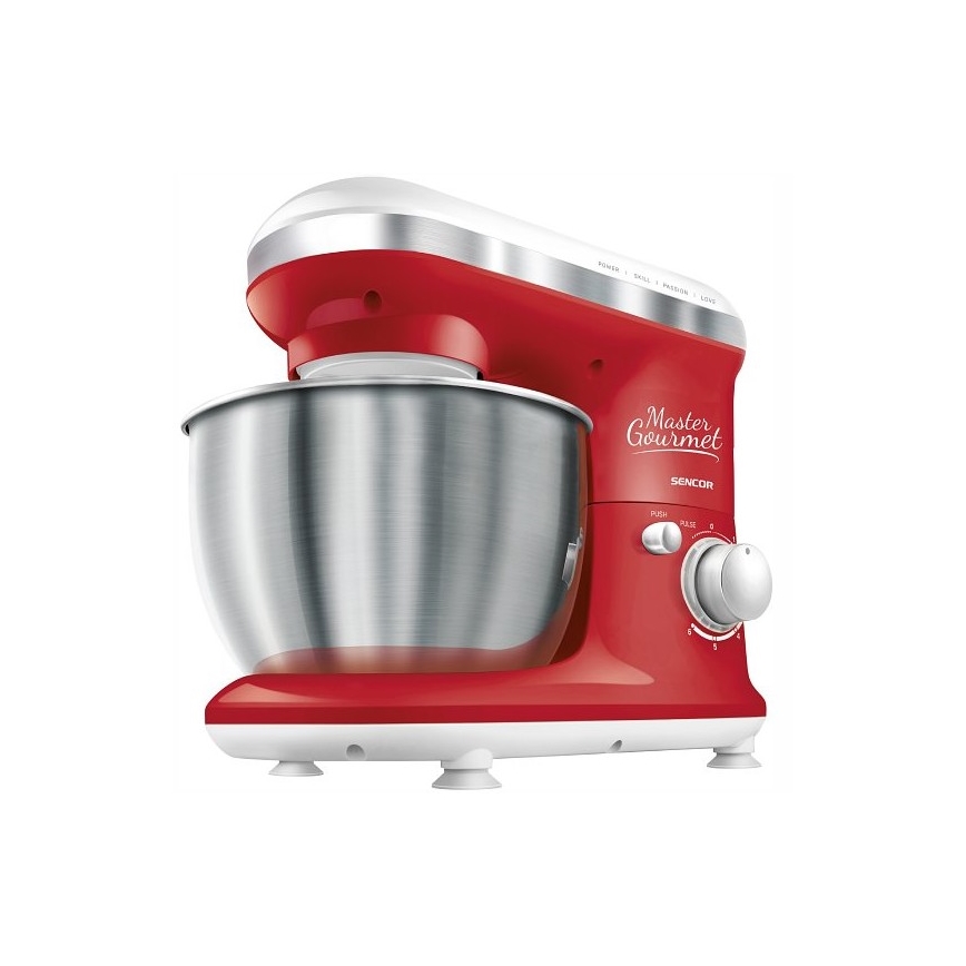 Sencor - Robot da cucina con ciotola in acciaio inox 600W/230V rosso