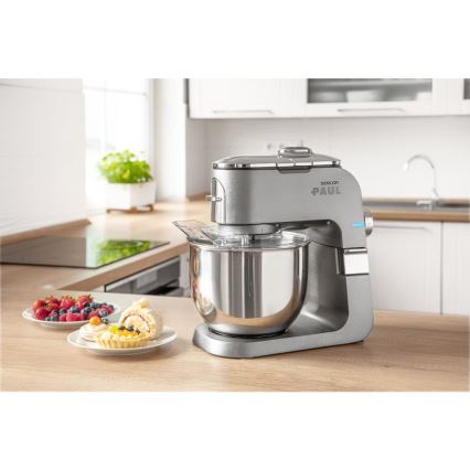 Sencor - Robot da cucina multifunzione con ciotola in acciaio inox 1500W/230V cromo opaco