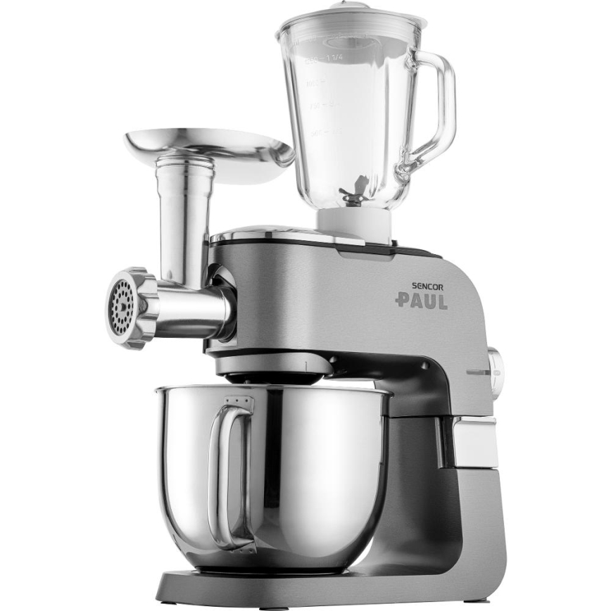 Sencor - Robot da cucina multifunzione con ciotola in acciaio inox 1500W/230V cromo opaco