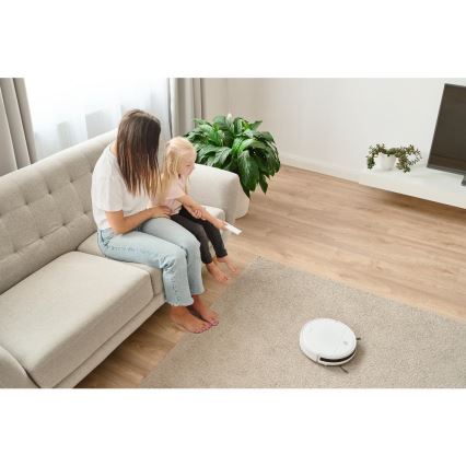 Sencor - Roboter-Staubsauger mit Wischmopp 2in1 18W/1500 mAh weiß + Fernbedienung