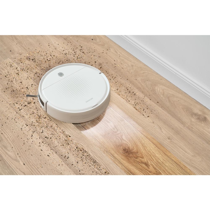 Sencor - Roboter-Staubsauger mit Wischmopp 2in1 18W/1500 mAh weiß + Fernbedienung
