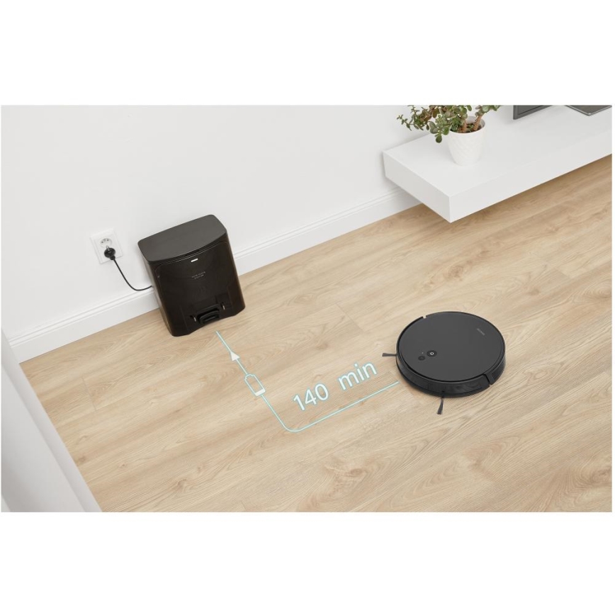 Sencor - Roboter-Staubsauger mit Wischfunktion 2-in-1 16 W/2600 mAh WLAN schwarz + Fernbedienung