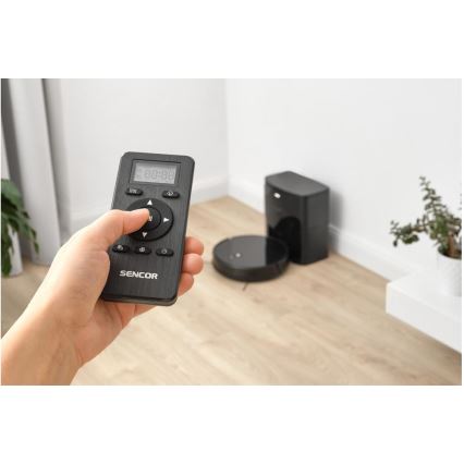 Sencor - Roboter-Staubsauger mit Wischfunktion 2-in-1 16 W/2600 mAh WLAN schwarz + Fernbedienung