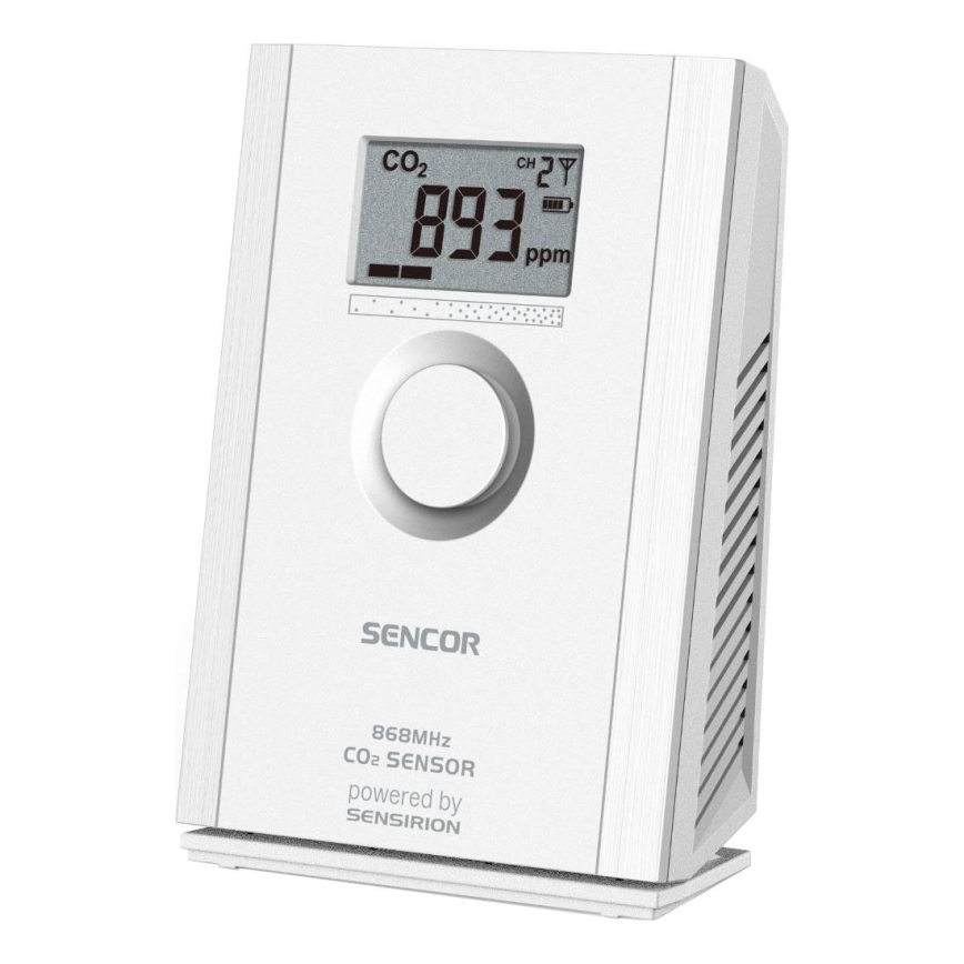Sencor - Sensore wireless di anidride carbonica 5V/3xAA 2000 mAh