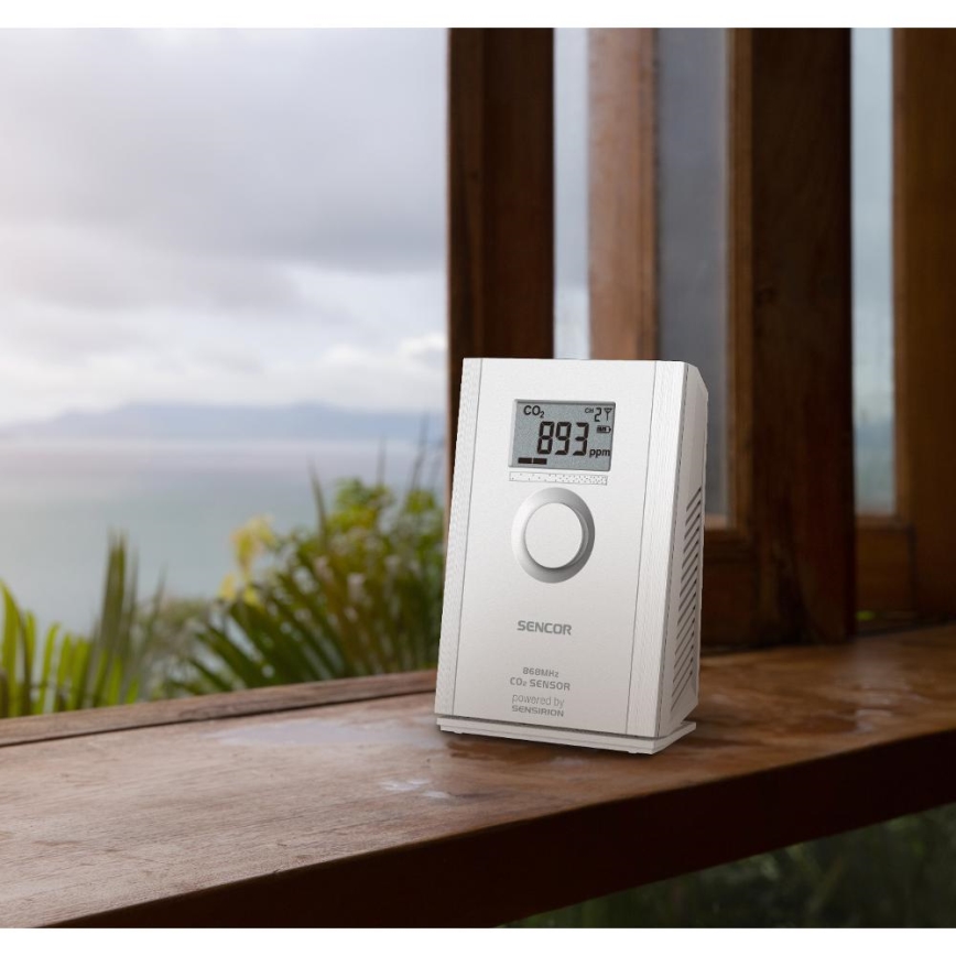 Sencor - Sensore wireless di anidride carbonica 5V/3xAA 2000 mAh