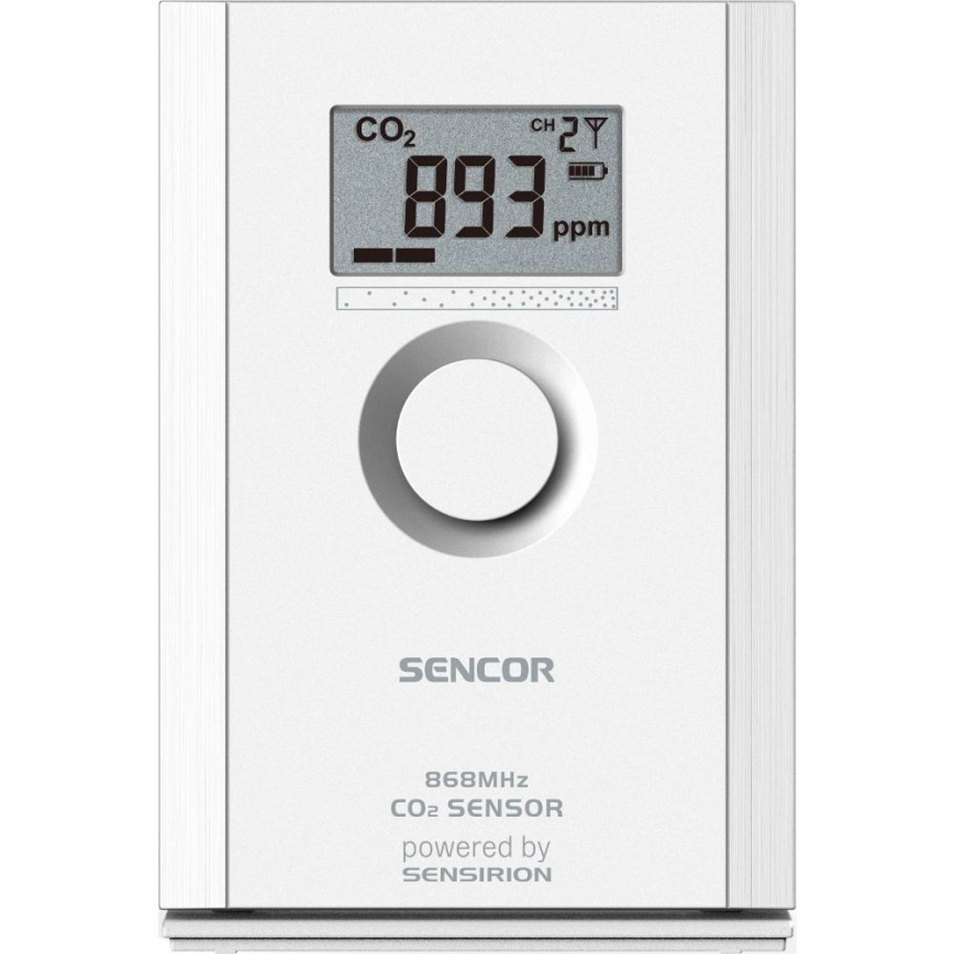 Sencor - Sensore wireless di anidride carbonica 5V/3xAA 2000 mAh