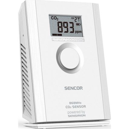 Sencor - Sensore wireless di anidride carbonica 5V/3xAA 2000 mAh