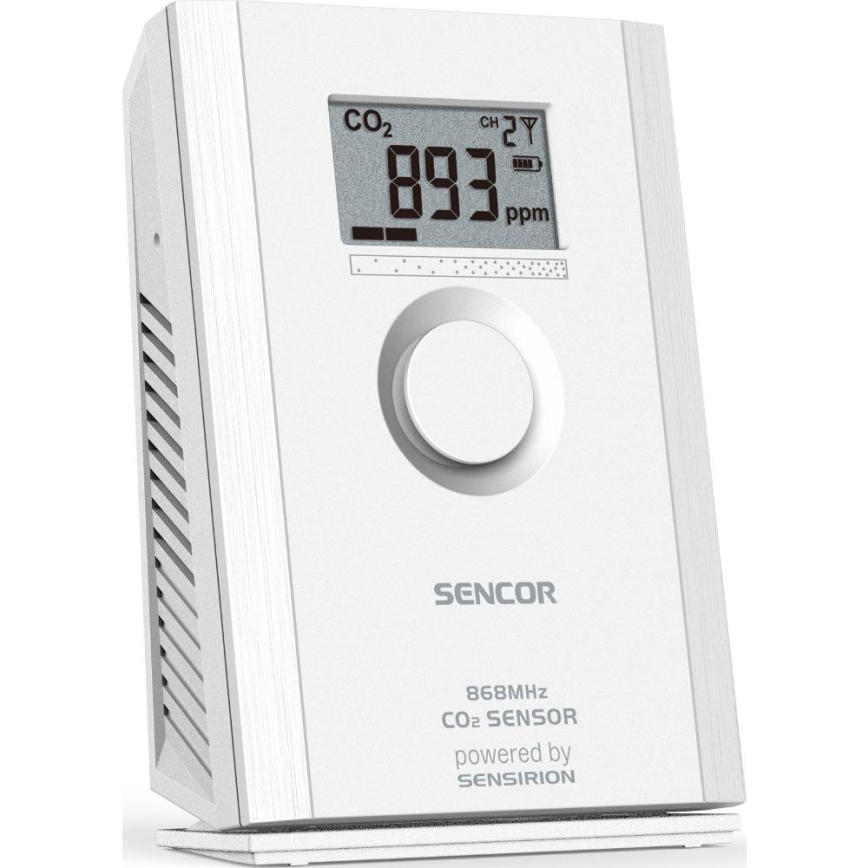 Sencor - Sensore wireless di anidride carbonica 5V/3xAA 2000 mAh