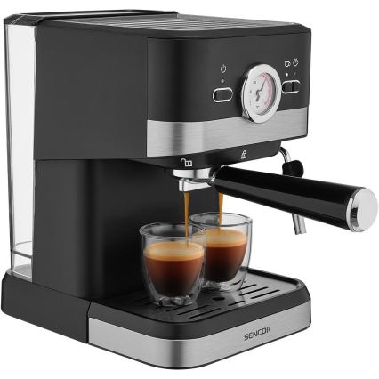 Sencor - Siebträger-Espressomaschine 1050W/230V schwarz/matt Chrom