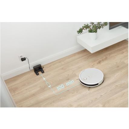 Sencor - Smart-Staubsaugerroboter  mit Wischmopp 2in1 28W/2600 mAh Wi-Fi weiß + Fernbedienung