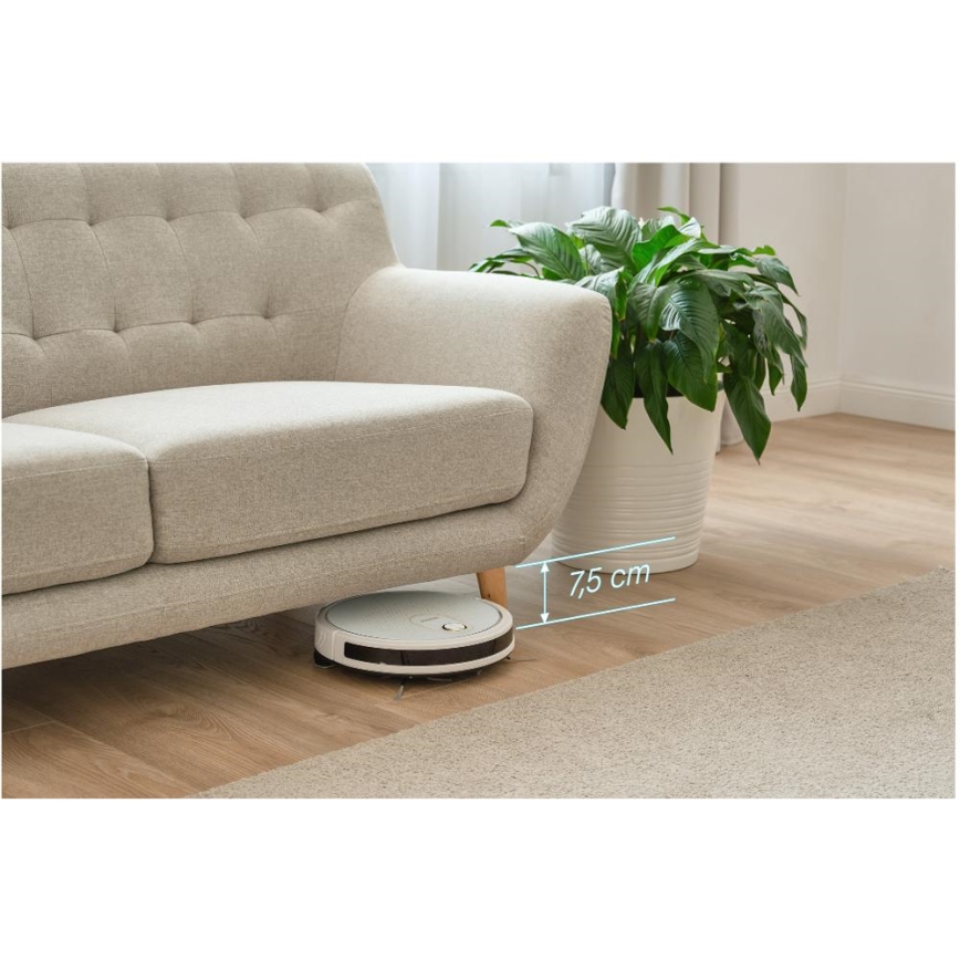 Sencor - Smart-Staubsaugerroboter  mit Wischmopp 2in1 28W/2600 mAh Wi-Fi weiß + Fernbedienung