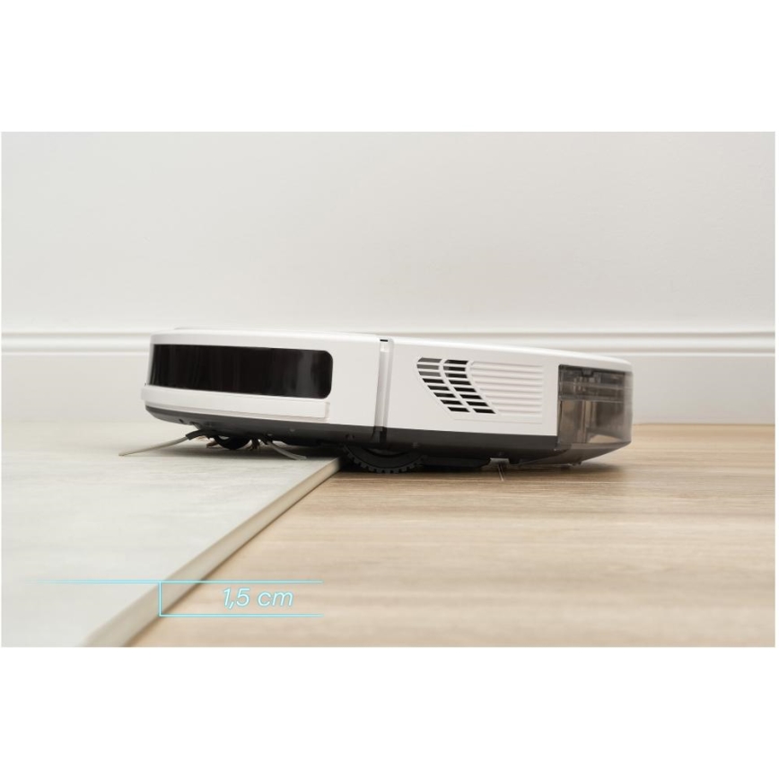 Sencor - Smart-Staubsaugerroboter  mit Wischmopp 2in1 28W/2600 mAh Wi-Fi weiß + Fernbedienung