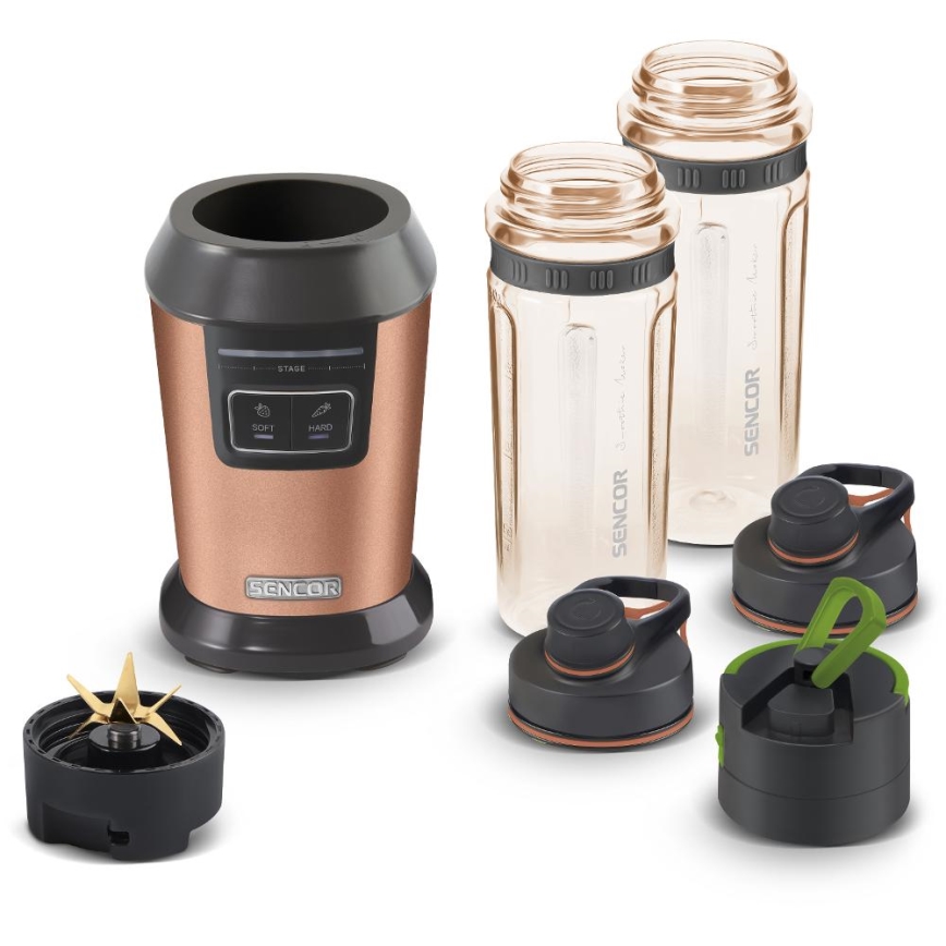 Sencor - Smoothie-Mixer mit Zubehör 800W/230V kupferfarben