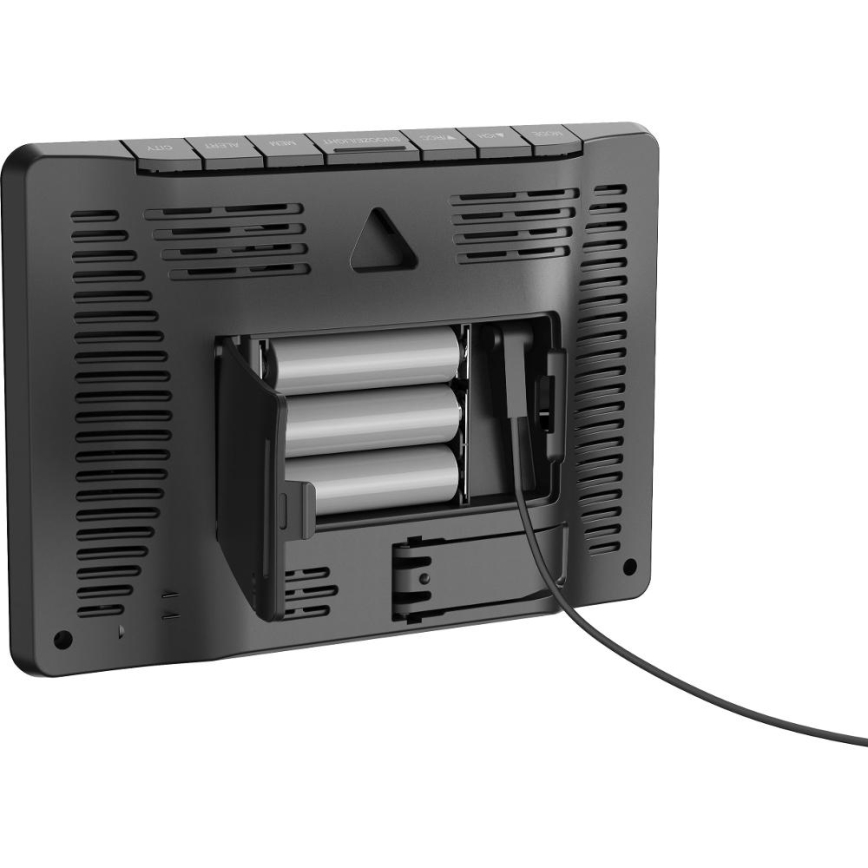 Sencor - Station météo avec écran LCD couleur, alimentée par 3xAA + 2xAA, noir
