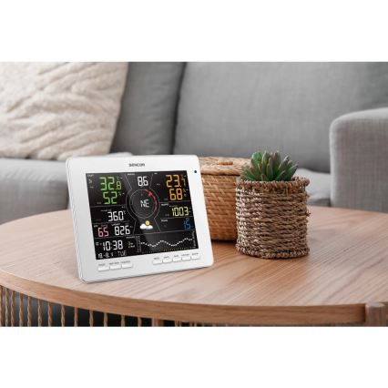 Sencor - Station météo professionnelle avec écran couleur LCD 1xCR2032 Wi-Fi Tuya