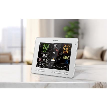 Sencor - Station météo professionnelle avec écran couleur LCD 1xCR2032 Wi-Fi Tuya