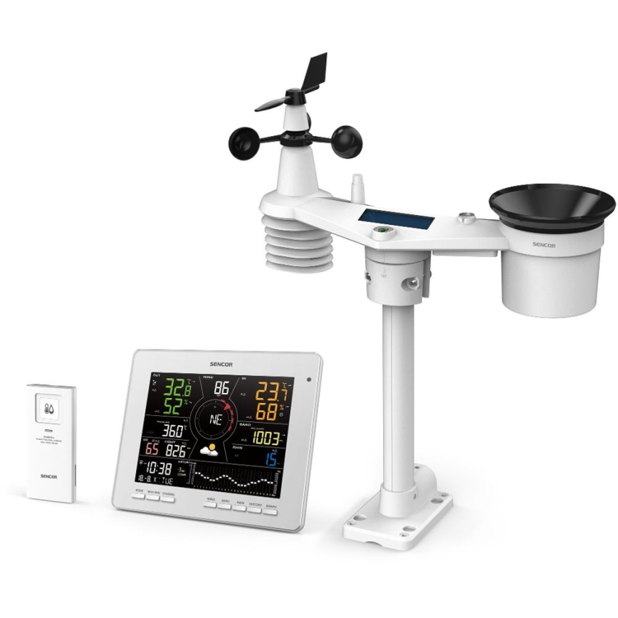 Sencor - Station météo professionnelle avec écran couleur LCD 1xCR2032 Wi-Fi Tuya