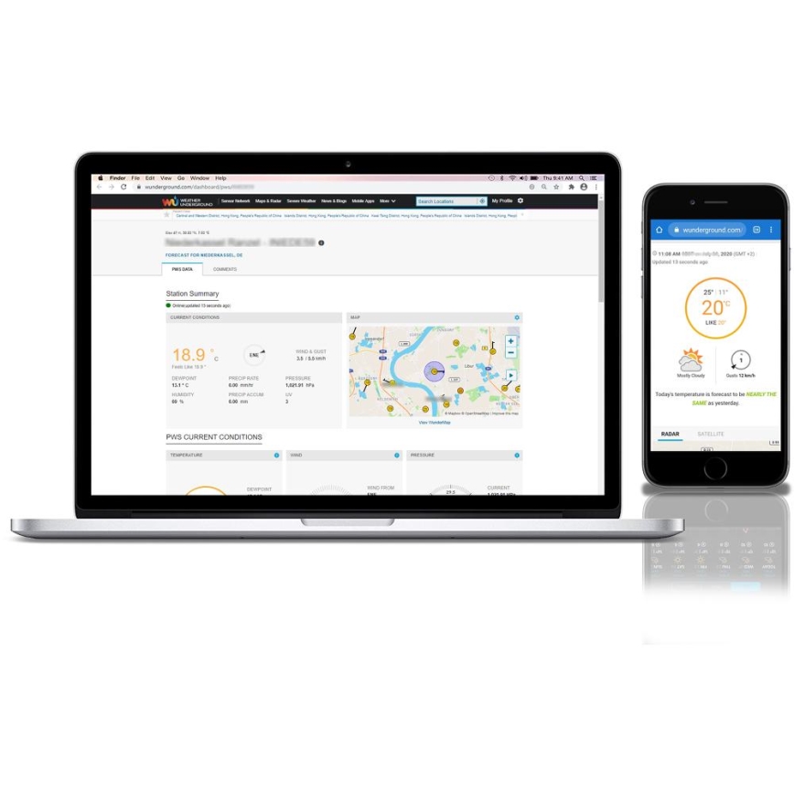 Sencor - Station météo professionnelle avec écran couleur LCD 1xCR2032 Wi-Fi Tuya