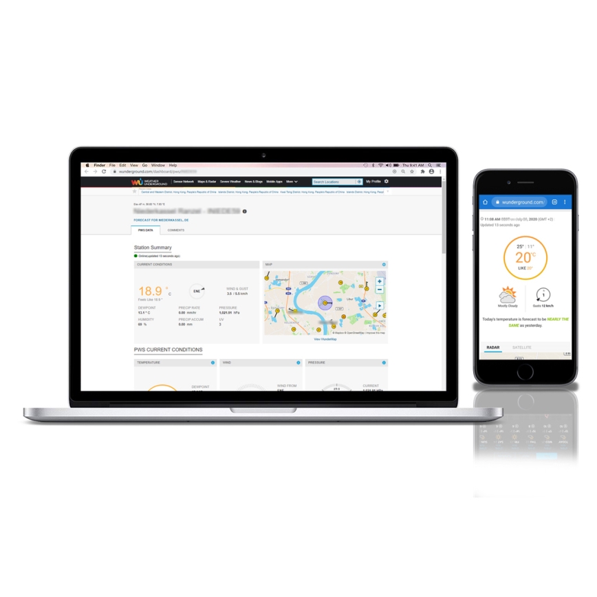 Sencor - Station météo professionnelle avec écran LCD couleur 5V/1xCR2032 + 3xAA Wi-Fi
