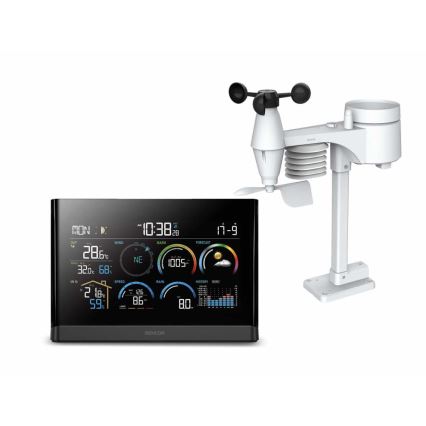 Sencor - Station météo professionnelle avec écran LCD couleur et réveil 5V/3xAAA + 3xAA