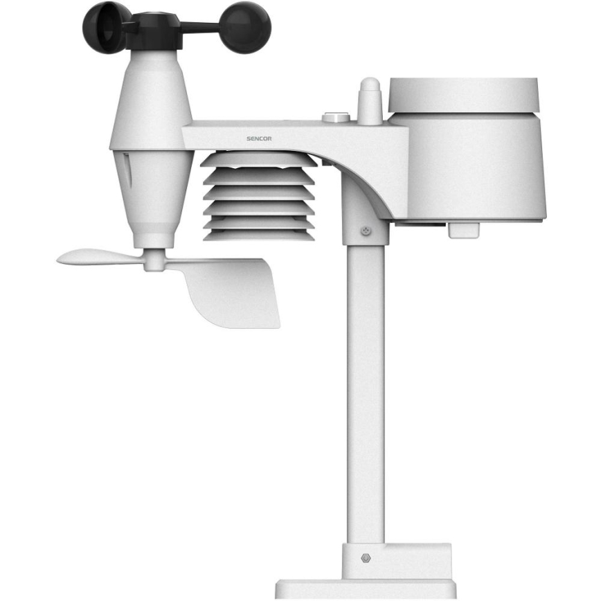 Sencor - Station météo professionnelle avec écran LCD couleur et réveil 5V/3xAAA + 3xAA