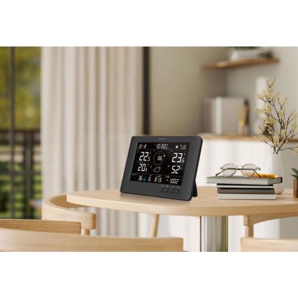 Sencor - Station météo professionnelle avec écran LCD couleur et réveil intégré 5V/1xCR2032 + 3xAA