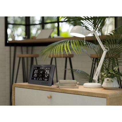 Sencor - Station météo professionnelle avec écran LCD couleur et réveil intégré 5V/1xCR2032 + 3xAA