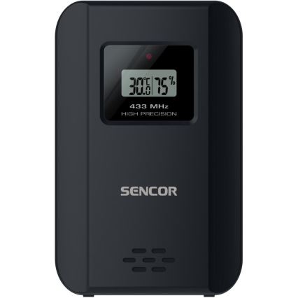 Sencor - Stazione meteo con display LCD a colori e sveglia 3xAAA nero