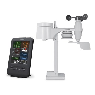 Sencor - Stazione meteo professionale con display a colori e sveglia 1xCR2032