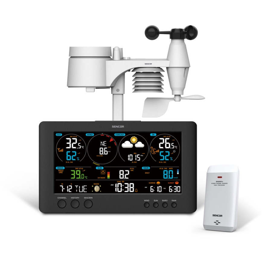 Sencor - Stazione meteo professionale con display LCD a colori 1xCR2032 Wi-Fi